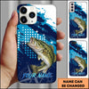 Joycorners Fishing Blue Ocean Compass Star Pop Art Personalized Name Phone Case (10 Fish Species)