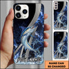 Joycorners Fishing Blue Flame Lightning Strike Personalized Name Phone Case (10 Fish Species)