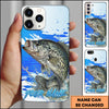 Joycorners Fishing Water Splash Blue Pop Art Personalized Name Phone Case (10 Fish Species)