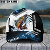 Joycorners Fishing Blue Flame Sport Pattern Personalized Name 3D Cap (11 Breeds)