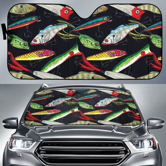 Joycorners Fishing Bait Print Car front Windshield Sun Shade