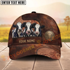 Joycorners Cow Farm Western Tooled Leather Cow Trio Personalized Name Cap (8 Breeds)