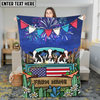 Joycorners Cows on Farm Truck with American Flag Fireworks Rustic Country Style Personalized Name 3D Blanket (8 Breeds)