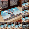 Joycorners Happy 4th of July Cow with USA Scarf Fireworks Personalized Name 3D Doormat (8 Breeds)