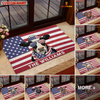 Joycorners Cool Cow Wearing USA Flag Bandana and Sunglasses Patriotic Personalized Name 3D Doormat (8 Breeds)