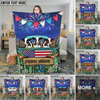 Joycorners Cows on Farm Truck with American Flag Fireworks Rustic Country Style Personalized Name 3D Blanket (8 Breeds)