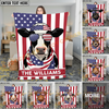 Joycorners Cool Cow Wearing USA Flag Bandana and Sunglasses Patriotic Style Personalized Name 3D Blanket (8 Breeds)