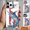 Joycorners Fishing Patriotic Paint Splash Water Effect Personalized Name Phone Case (10 Fish Species)