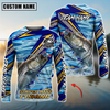 Joycorners Fishing Yellow Blue Lightning Pattern Design Custom Name & Team Name 3D Shirts (11 Breeds)