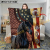 Joycorners Horse Rustic Leather Farm Landscape with Gold Frame Personalized Name 3D Blanket (8 Breeds)