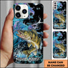 Joycorners Fishing Neon Scale Texture Water Splash Personalized Name Phone Case (10 Fish Species)