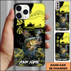 Joycorners Fishing Black Silhouette Personalized Name 3D Phone Case (10 Fish Species)