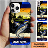 Joycorners Fishing Black Silhouette Personalized Name 3D Phone Case (10 Fish Species)