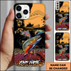 Joycorners Fishing Black Silhouette Personalized Name 3D Phone Case (10 Fish Species)