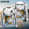 Joycorners Fishing White Black Curve Pattern Design Custom Name & Team Name 3D Shirts (11 Breeds)