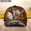 Joycorners Jesus & Horse “Never Walk Alone” Tooled Leather Western Art Personalized Name Cap (8 Breeds)