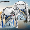 Joycorners Fishing White Black Curve Pattern Design Custom Name & Team Name 3D Shirts (11 Breeds)