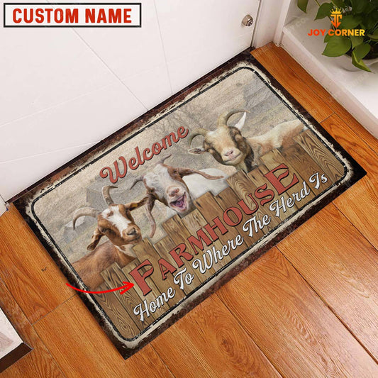 Joycorners Goat Welcome Custom Name Doormat