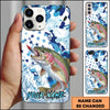 Joycorners Fishing Star Camo Water Splash Art Personalized Name Phone Case (10 Fish Species)