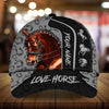 Personalized multicolor unique love horse horseshoes pattern cap