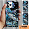 Joycorners Fishing Neon Scale Texture Water Splash Personalized Name Phone Case (10 Fish Species)