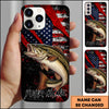 Joycorners Fishing American Flag Patriotic Grunge Personalized Name Phone Case (10 Fish Species)