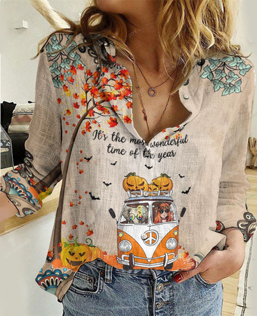 Joycorners Halloween Volkswagen Trip Casual Shirt