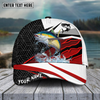 Joycorners Fishing Red White Pattern Sport Pattern Personalized Name 3D Cap (11 Breeds)