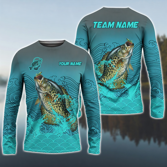 Joycorners Crappie Fishing Personalized Name And Team Name 3D Long Sleeve Shirt