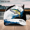 Joycorners Fishing Black White Water Flow Pattern Sport Pattern Personalized Name 3D Cap (11 Breeds)