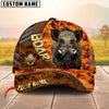 Joycorners Hunting Cap Orange Camo With Golden Line Personalized Name 3D Cap (Deer/Moose/Elk/Boar)