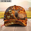 Joycorners Hunting Cap Orange Camo With Golden Line Personalized Name 3D Cap (Deer/Moose/Elk/Boar)