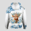 Joycorners Personalized Floral Highland Cow Hoodie and Leggings LM2811