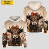 Joycorners Highland Cow Flower - Personalized Hoodie and Leggings LM2811