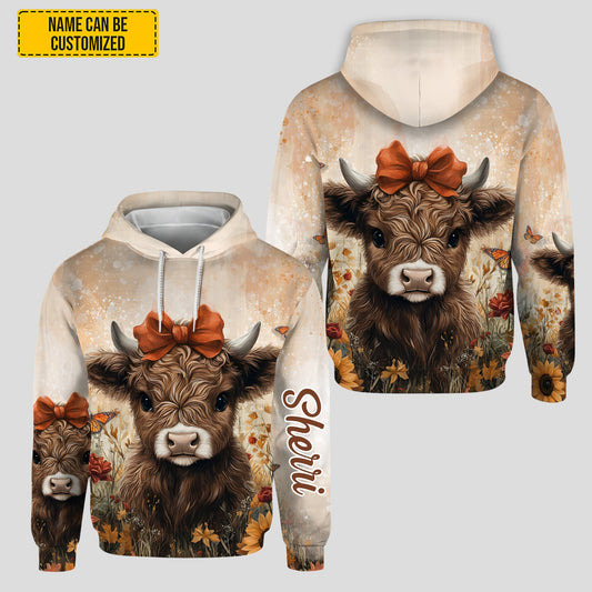 Joycorners Highland Cow Flower - Personalized Hoodie and Leggings LM2811