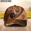 Joycorners Desert Sunset Horse Leather Style Personalized Name Cap (9 Breeds)