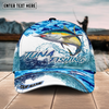 Joycorners Fishing Blue Water Camo Pattern Sport Pattern Personalized Name 3D Cap (11 Breeds)