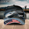 Joycorners Fishing Fishing Make Me Happy Skinfish Flag Of US Sport Pattern Personalized Name 3D Cap (11 Breeds)