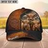 Joycorners Cow Farm Rustic Leather Patch Trio Cow Personalized Name Cap (8 Breeds)