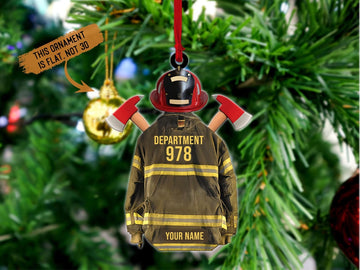 Joycorners Custom Firefighter Ornament 2024, Personalized On Duty Tree Hanger, Unique Gift for Fireman, Christmas Firefighter Decor, Funny Fireman Gift
 2D Flat TU1611