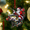 Joycorners Custom Name Santa Fishing Acrylic Ornament – Custom Name Christmas Tree Decoration, Gift for Fishingman