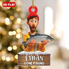 Joycorners Custom Photo Fishing Ornament Personalized Image Fisherman Ornament Fishing Lovers Gift Fisherman Ornament Reel Cool Grandpa Papa Anglers