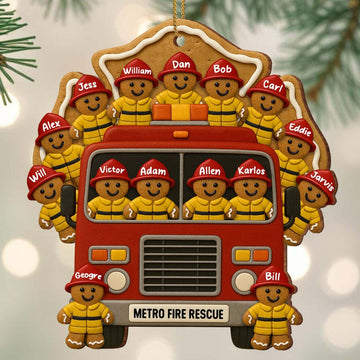 Joycorners Celebrate Your Heroes with Festive Firefighter Ornament, Acrylic Red Truck for Firemen Family, Christmas Decoration and Xmas Keepsake
 2D Flat TU1611