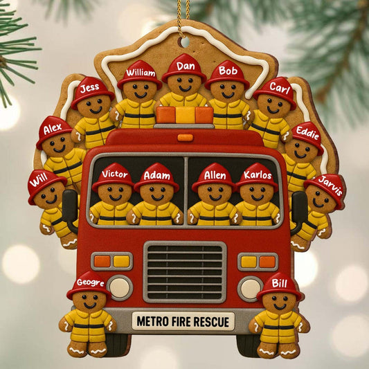 Joycorners Celebrate Your Heroes with Festive Firefighter Ornament, Acrylic Red Truck for Firemen Family, Christmas Decoration and Xmas Keepsake
 2D Flat TU1611