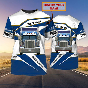 Joycorners Custom Name Truck Driver T Shirt Labour Day Gift For A Trucker Man LM2209