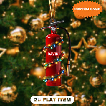 Joycorners Personalized Fire Extinguishers Christmas Ornament, Firefighter Hanging Decor, Fireman Ornament Gift, Christmas Gift
 2D Flat LM1711
