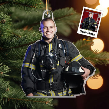 Joycorners Custom Photo Firefighter Christmas Ornament: Personalized Acrylic Keepsake
 2D Flat LM1711