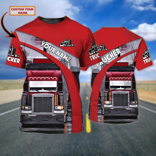 Joycorners Trucker Shirt /Trucker Sweatshirt / Trucker Hoodie / Truck Driver Shirt | Trucking Shirt / Customized Red Trucker Shirt LM2209