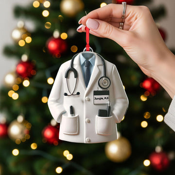 Joycorners Personalized Doctor Coat Ornament: Medical Christmas Decoration
 2D Flat LM1711