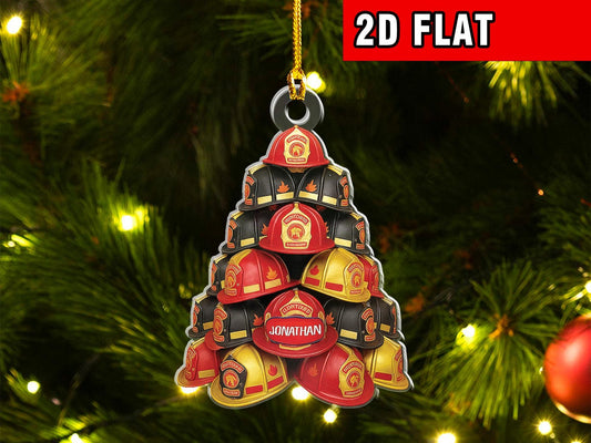 Joycorners Personalized Firefighter Christmas 2025 Ornament, Custom Firefighter On Duty Acrylic Ornament, Fireman Dad Gift, Christmas Firefighter Gifts 2D Flat LM1711